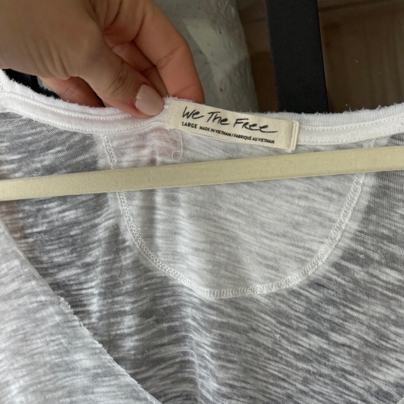 Free People tee oversized Care All I Need we the free scoop short sleeve pocket - Picture 4 of 10